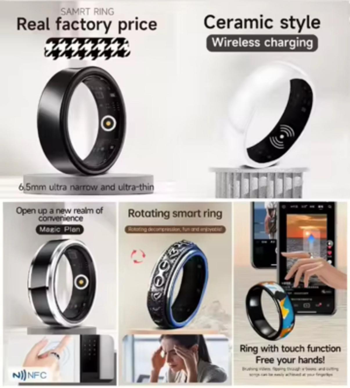 💍🌊 2025 Smart Ring – 5ATM Wasserdicht ❤️ EKG & Schlafanalyse | Fitness-Tracker 🏃 | 30 Tage Akku ⚡ | Edelstahl ✨