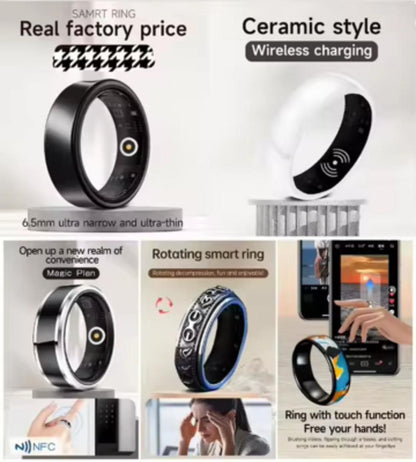 💍🌊 2025 Smart Ring – 5ATM Wasserdicht ❤️ EKG & Schlafanalyse | Fitness-Tracker 🏃 | 30 Tage Akku ⚡ | Edelstahl ✨